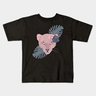 Vintage style pink jaguar Kids T-Shirt